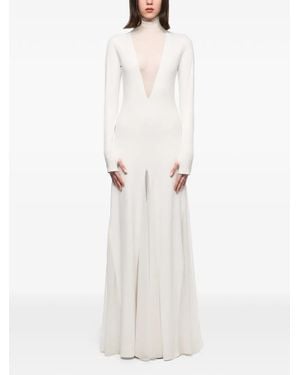 Atu Body Couture Robe Transparente À Col En V - Blanc