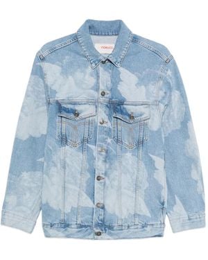 Fiorucci Cloud-Print Denim Jacket - Blue