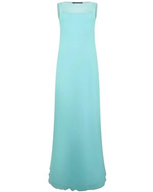 Alberta Ferretti Sleeveless Silk Maxi Dress - Blue