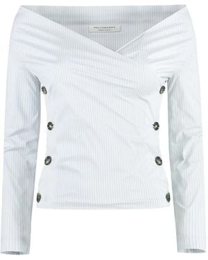 Philosophy Di Lorenzo Serafini Pinstripe Button-Fastening Blouse - Blue