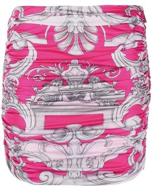 Versace Barocco Print Mini Skirt - Pink