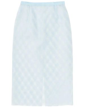 AURALEE Falda Midi De Seda - Azul