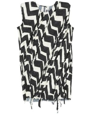 JNBY Zigzag-Print Mini Dress - White