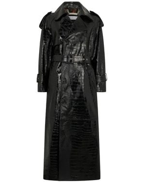 Philipp Plein Crocodile-Print Trench Coat - Black
