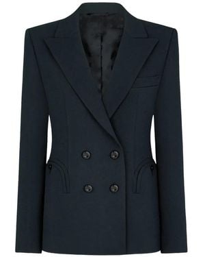 Blazé Milano Double-Breasted Smiley-Pocket Blazer - Blue