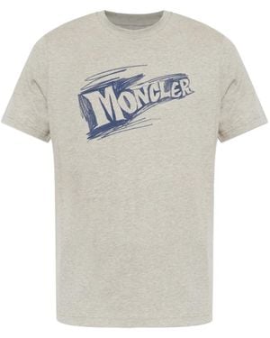 Moncler Logo-Print T-Shirt - Grey
