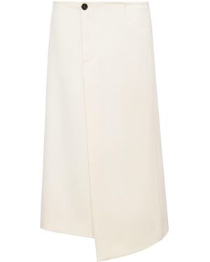 Proenza Schouler Twill Suiting Wool Wrap Skirt - White