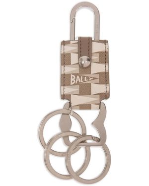 Bally Llavero con monograma - Blanco