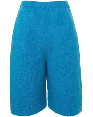JW Anderson Gestrickte Bermudas Mit Logo-Applikation - Blau