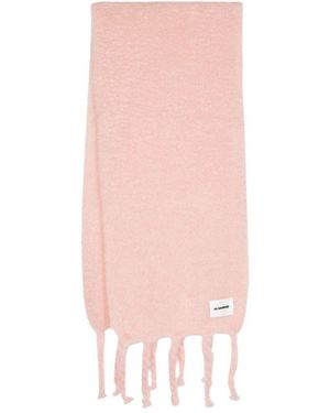 Jil Sander Logo-patch Mohair Scarf - Pink