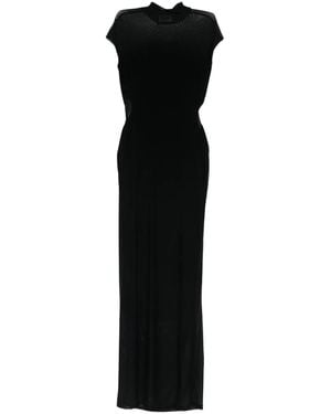 Jean Paul Gaultier メッシュパネル マキシドレス - ブラック
