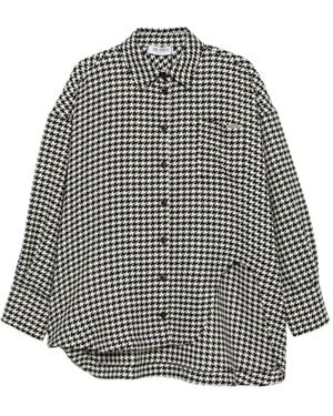 The Attico Houndstooth-Pattern Oversized Jacket - Gray