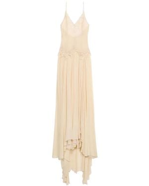 Blumarine Lace-Trimmed Georgette Dress - White