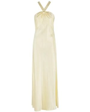 RIXO London Losanna Halterneck Maxi Dress - White