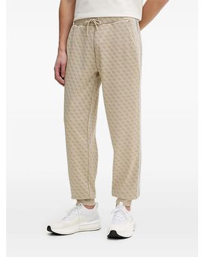 Guess Monogram-Pattern Track Trousers - Natural