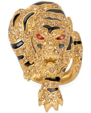 Roberto Cavalli Tiger Ring Verfraaid Met Kristallen - Metallic