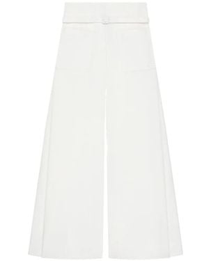 Courreges Logo-Detail Palazzo Trousers - White