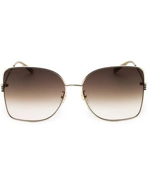 Gucci Oversized Square-Frame Sunglasses - Metallic