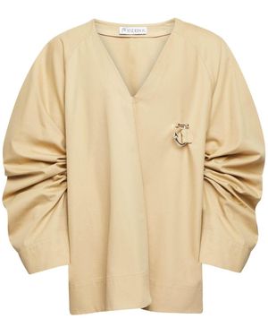 JW Anderson Oversized Cotton Shirt - Natural