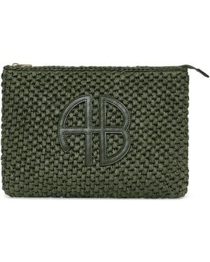 Anine Bing Pochette À Design Tressé À Logo - Green