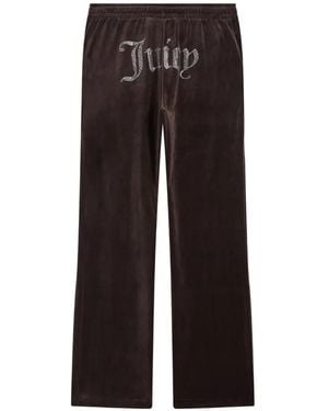 Juicy Couture Java Velour Diamanté Track Trousers - Black