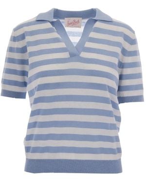 MC2 Saint Barth T-Shirt Evonne À Rayures - Blue