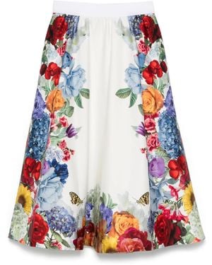 Alice + Olivia Earla Flare Midi Skirt - Red