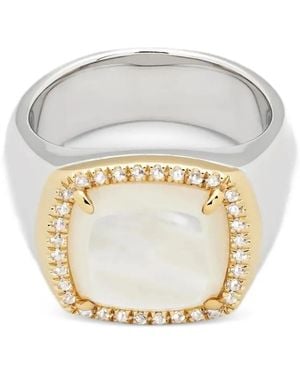 Tom Wood May Diamond-Embellished Mother-Of-Pearl Ring - White