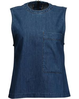 Twp Mikala Chest-Pocket Top - Blue