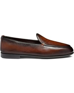 Santoni レザーローファー - ブラウン