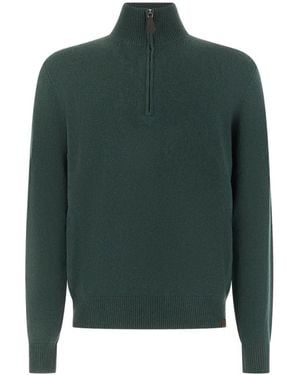 Jacob Cohen Pullover Mit Kurzem Reißverschluss - Grün