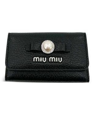 Miu Miu Leather Cardholder - Black