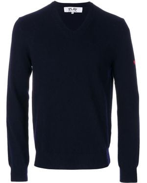 COMME DES GARÇONS PLAY Heart-Patch Jumper - Blue