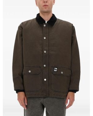 Obey Flap-Pocket Collared Jacket - Brown