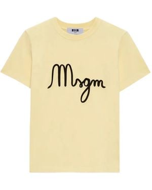 MSGM T-Shirt Mit Logo-Print - Natur