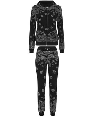 Philipp Plein Paisley-Printed Jogging Set - Black