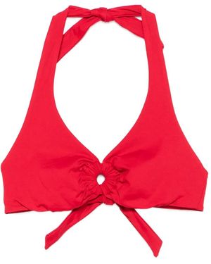 Fisico Ring-Detail Bikini Top - Red