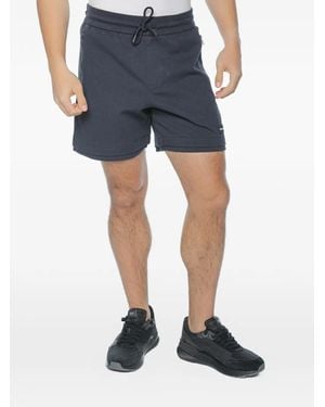 ARMANI EXCHANGE Drawstring-Waist Logo-Patch Shorts - Blue