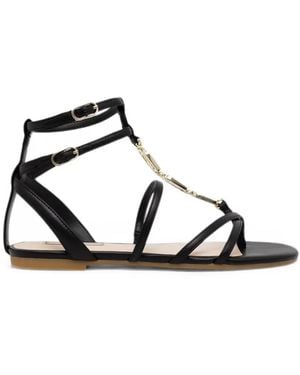Liu Jo Logo-Plaque Strappy Sandals - Black