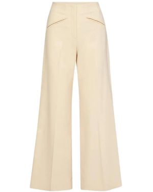 Veronica Beard Cassidee High-Waisted Wide-Leg Trousers - White
