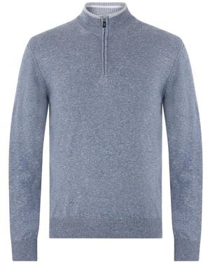 Fedeli Pull À Col Zippé - Blue