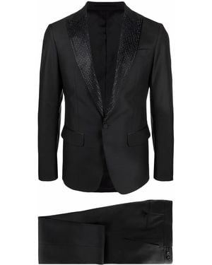DSquared² Crystal-Embellished Single-Breasted Suit - Black