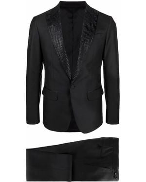 DSquared² Crystal-Embellished Single-Breasted Suit - Black