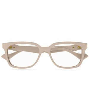 Gucci Brille Mit Eckigem Gestell - Natur