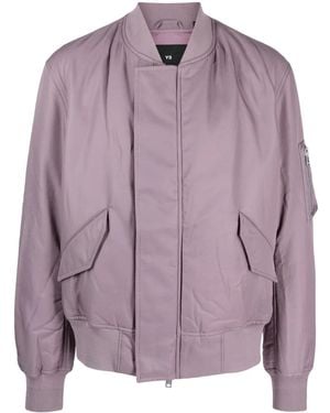 Y-3 Cotton-Blend Bomber Jacket - Purple
