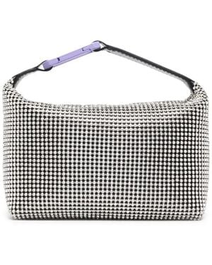 Eera Crystal-Embellished Moon Bag - White
