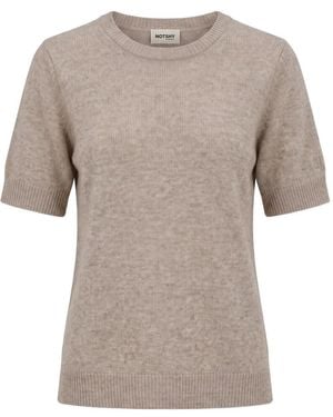 Not Shy Pull En Maille Fine À Manches Courtes - Grey
