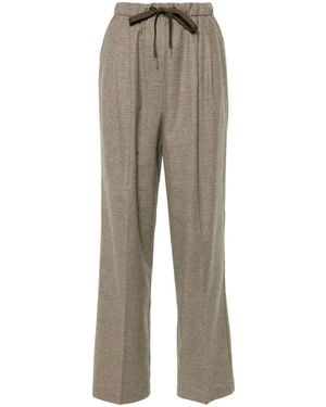 Pinko Check-Pattern Trousers - Natural