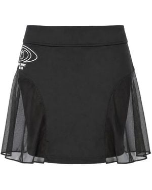 Philipp Plein Mesh-Panel Logo-Print Cover-Up Skirt - Black