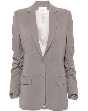 Styland Notched-Lapels Single-Breasted Blazer - Brown